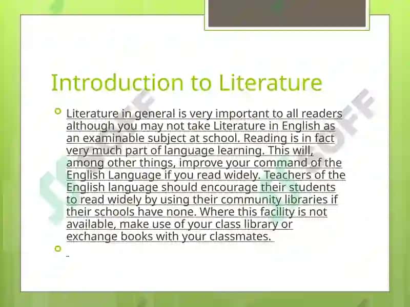 Introduction to Literature 8
