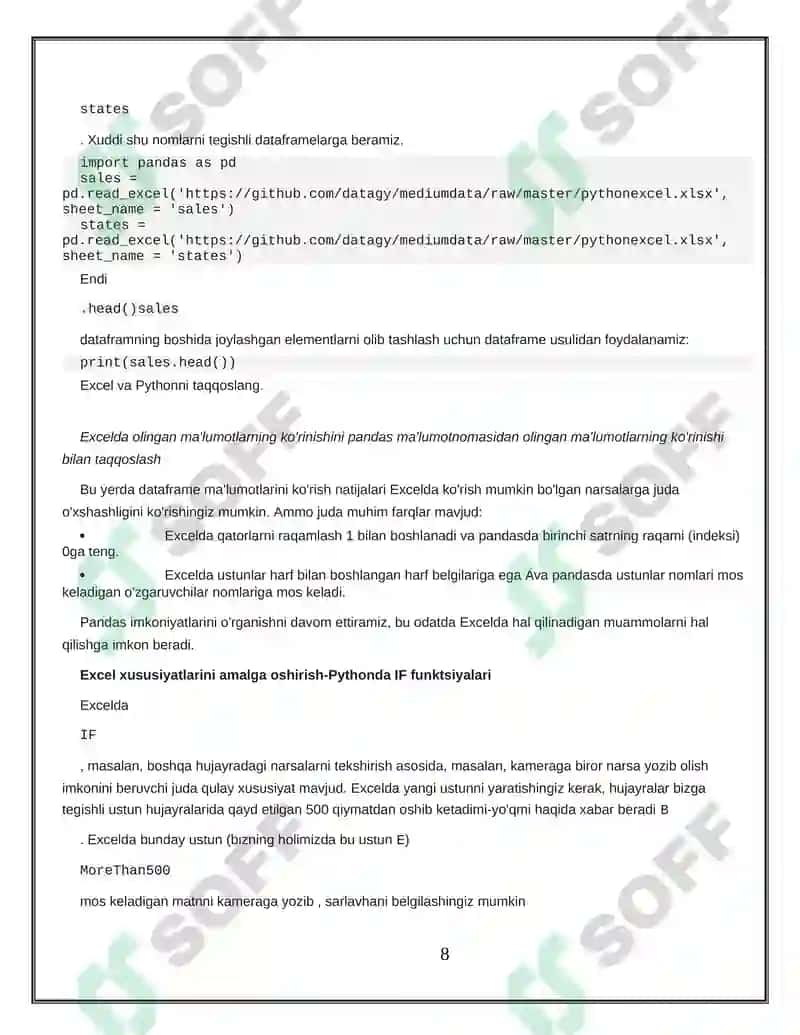 Python dasturlash tilining maxsus kutubxonalaridan foydalangan holda, uyni xarakterlovchi ko’p sondagi xususiyatlari asosida uning narxini va sinf(biznes, ekanom)ini bashorat qiluvchi regression modelni qurish va model aniqligini baholash 8