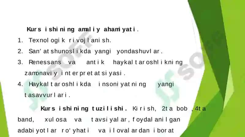 Haykaltaroshlik va uning xususiyatlari 8