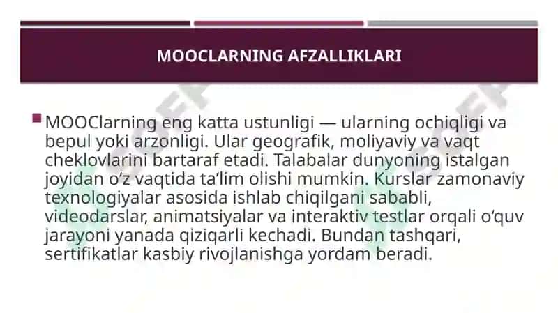 Ommaviy ochiq onlayn kurslardan(MOOC) foydalanishning samaradorligi 8