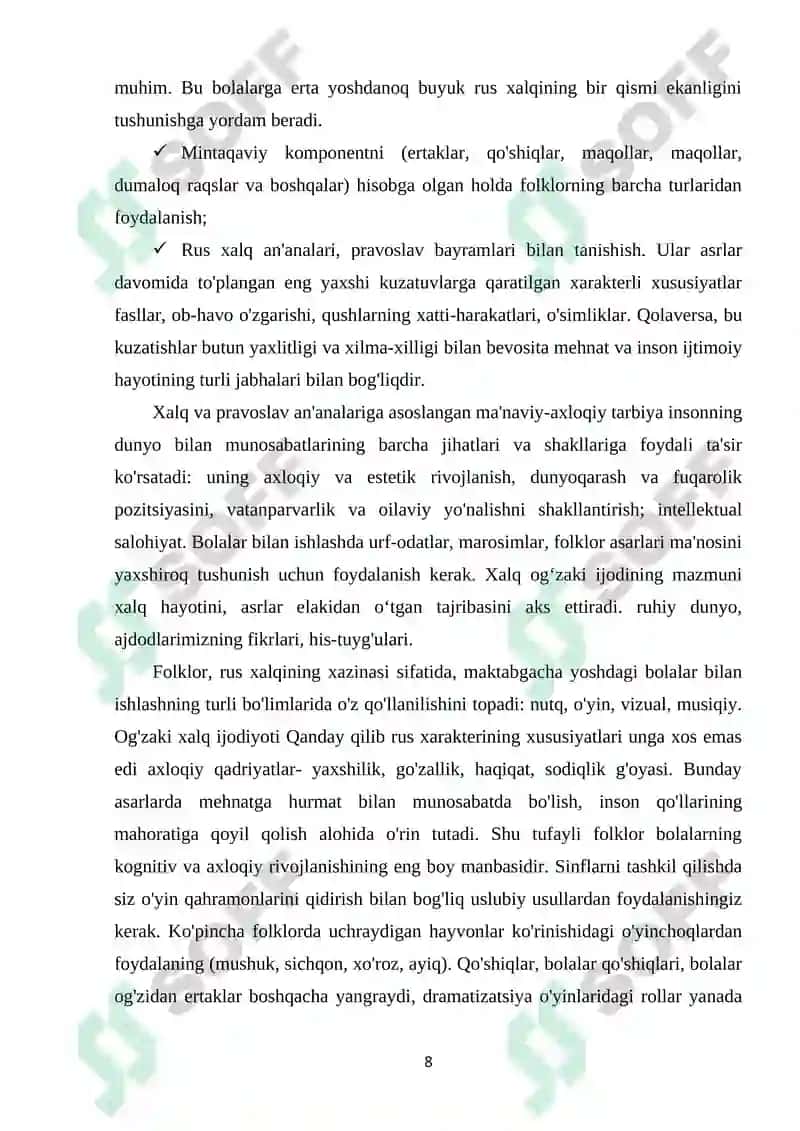 MA’NAVIY-AXLOQIY FAZILATLARNI TARBIYALASH 8