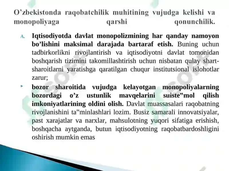 Monopol hukmronlik tog’risida tushuncha 8