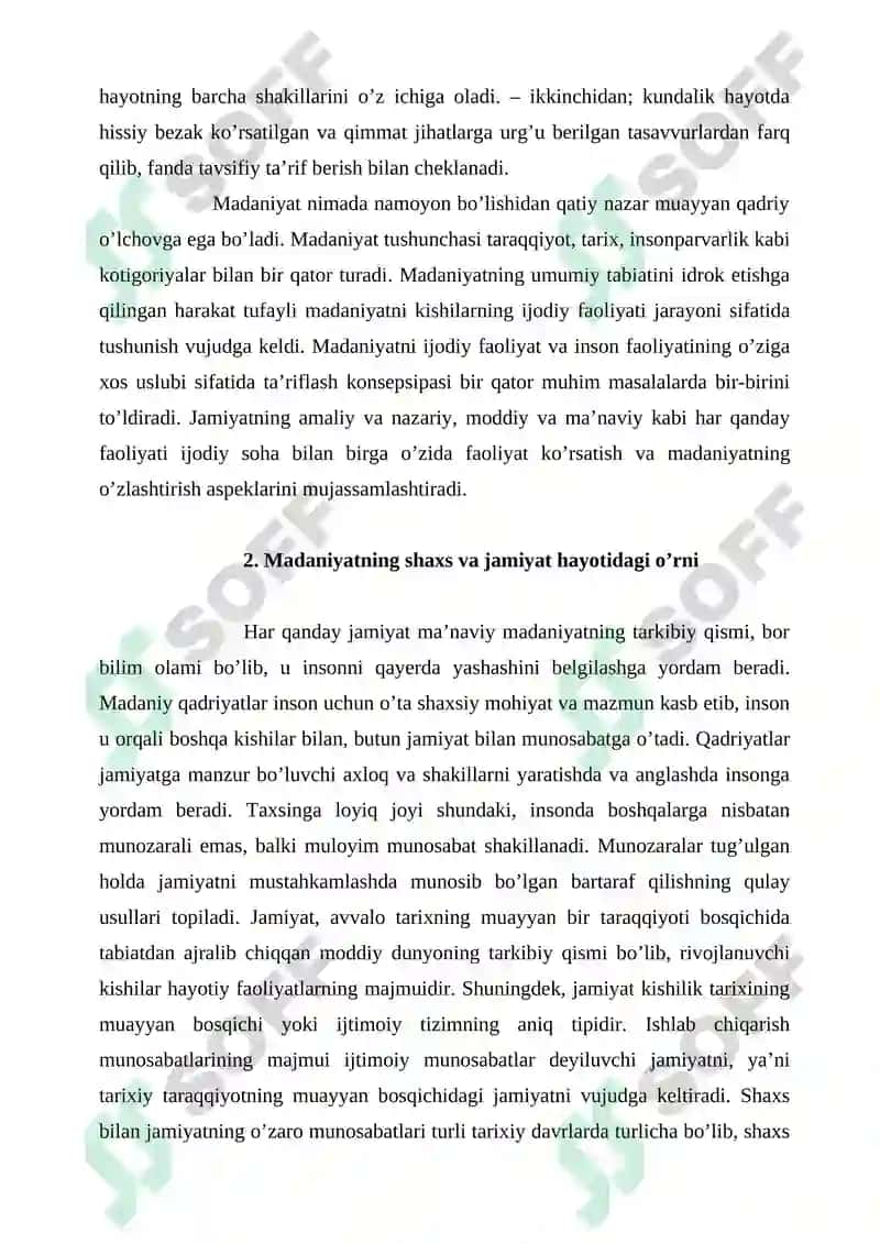 Madaniyat va uning jamiyat hayotidagi o’rni 8
