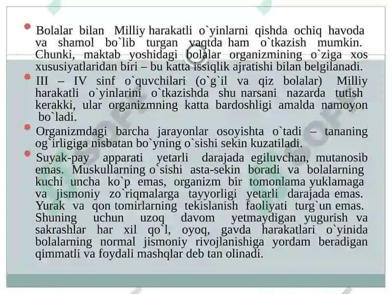 Milliy harakatli o'yinlar 8