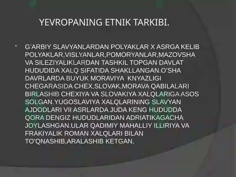 YEVROPA XALQLARI 8
