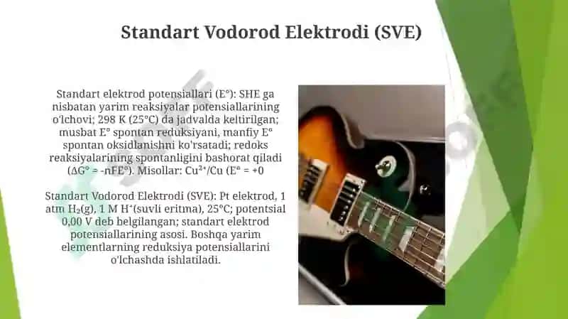 Metallarning standart elektrkimyoviy potensiallari qatori va uni qõllanishi 8