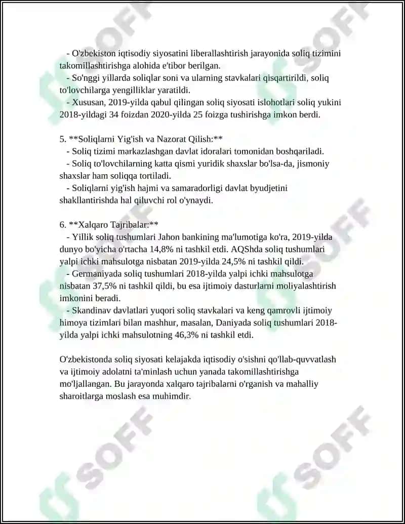 O'ZBEKISTON RESPUBLIKASI SOLIQ TIZIMINING SHAKLLANISH BOSQICHLARI 8