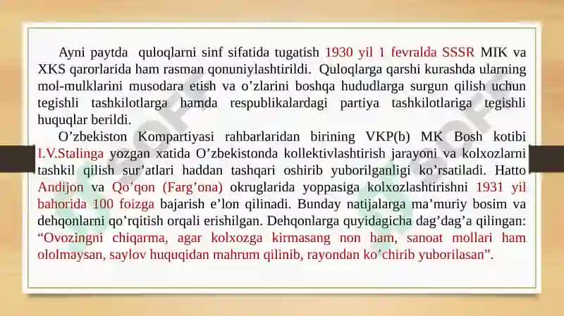 O`zbekiston dayer-suv islohatining ikkinchi bosqichi 8