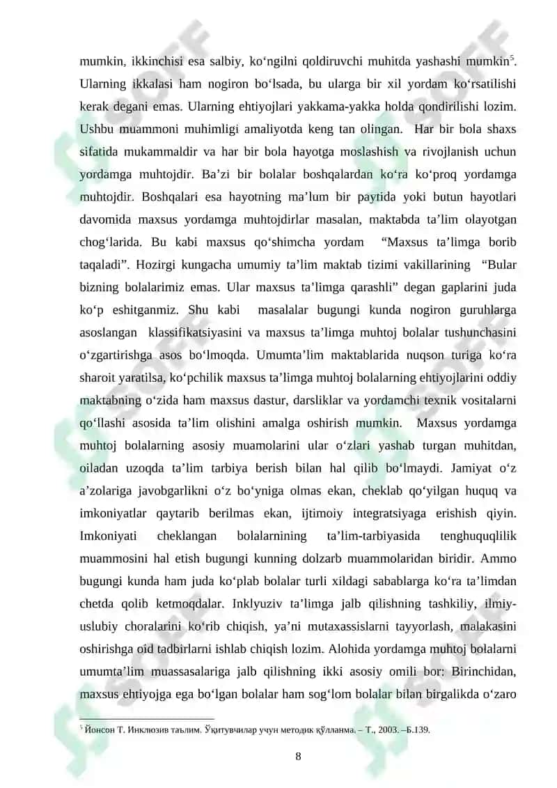 IMKONIYATI CHEKLANGAN BOLALARGA MAKTAB VA SINF XONALARINI MOSLASHTIRISH 8