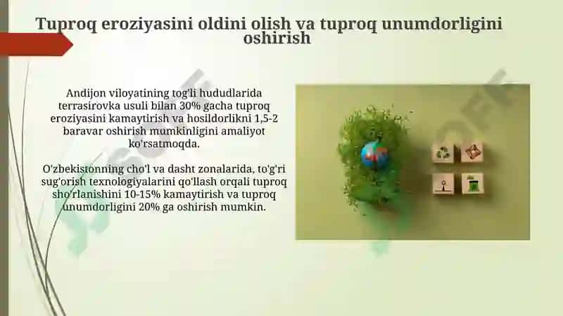 Tabiiy boyliklardan oqilona foydalanishning geoekologik afzalliklari 8