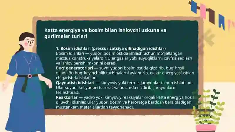 Katta energiya va bosim bilan ishlovchi uskuna,qurulmalar va idishlarning turlari va guruhlanishi 8