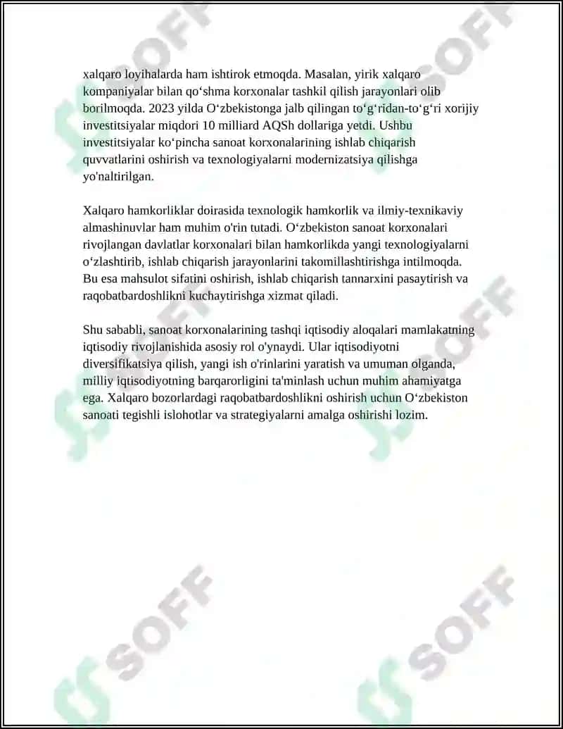 O'ZBEKISTONDA SANOAT KORXONALARINING ISHGA TUSHIRILISHI VA IQTISODIYOTGA TA'SIRI 8