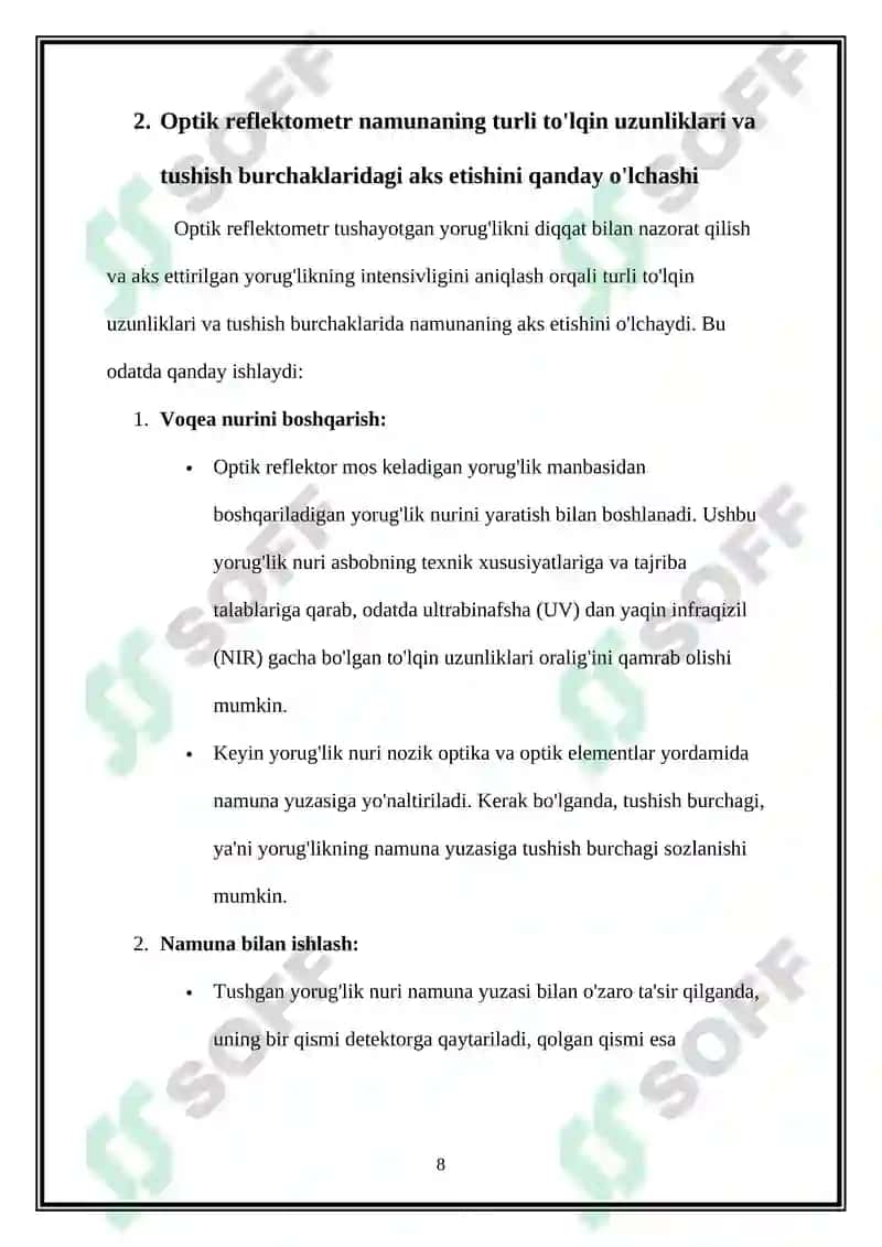 Optik reflektometrning ishlash printsipi 8