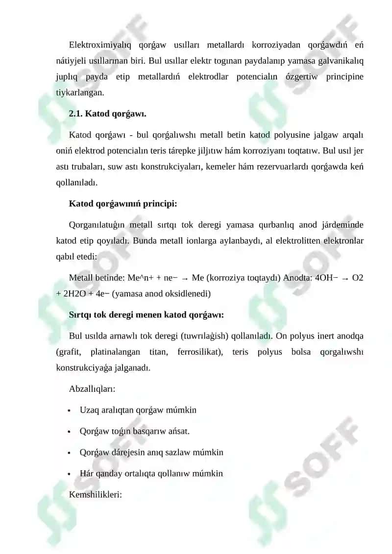 METALLAR KORROZIYASINA QARSI GÚRESIW USÍLLARÍ. 8