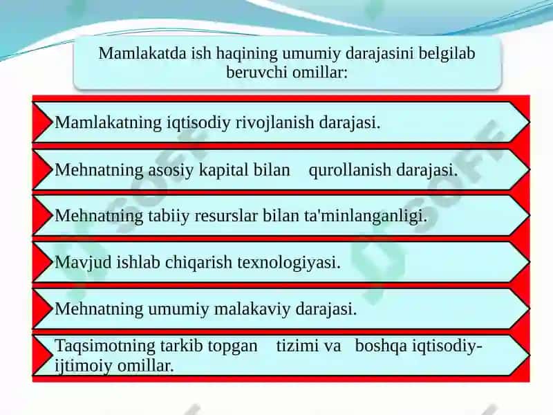 Ish haqi va mehnat munosabatlari 8