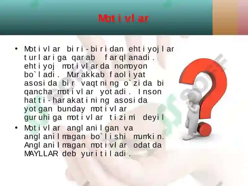 Ehtiyojlar turlari 8