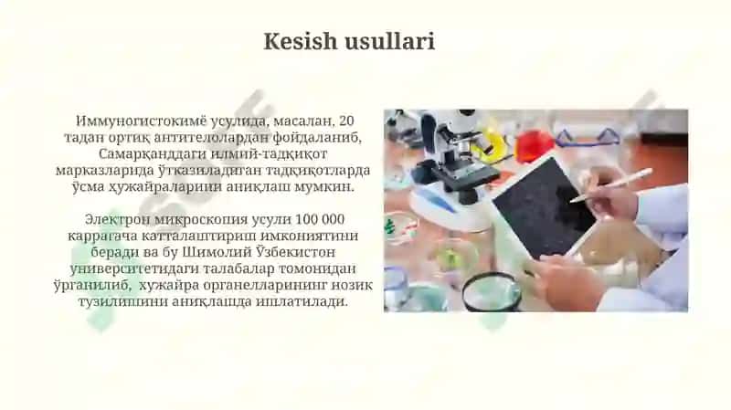 Gistologiya fanida qo‘llaniladigan o‘rganish usullari 8