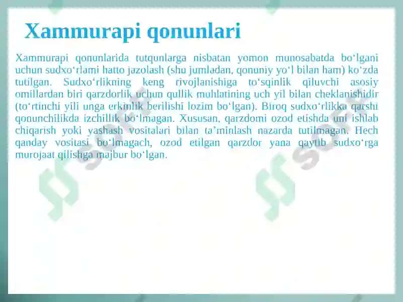Qadimgi Sharqdagi iqtisodiy g‘oyalar 8
