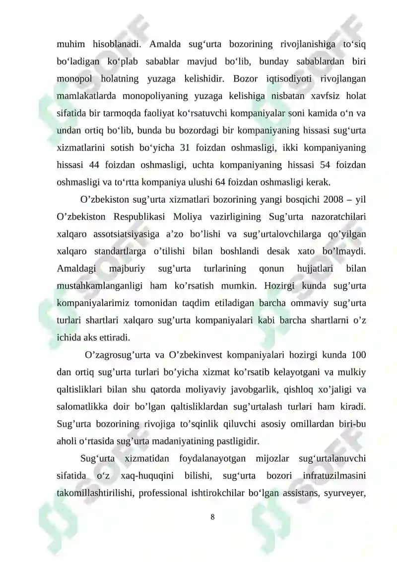 Sug‘urta kompaniyalarida moliyaviy barqarorlikni ta’minlash usullari 8