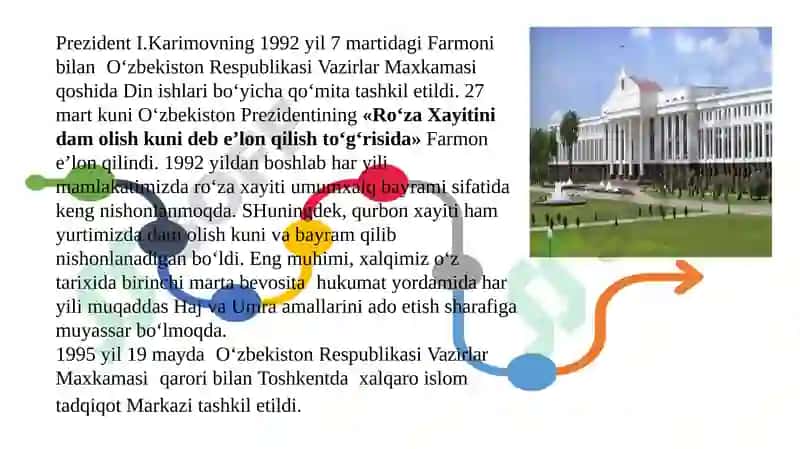 Mustaqillikyillarida O‘zbekiston dagi ma’naviy va madaniy hayoti 8