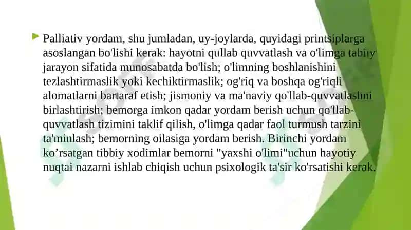 Xospislarning vujudga kelish tarixi. Rivojlangan mamlakatlarda xospislar faoliyati haqida. 8