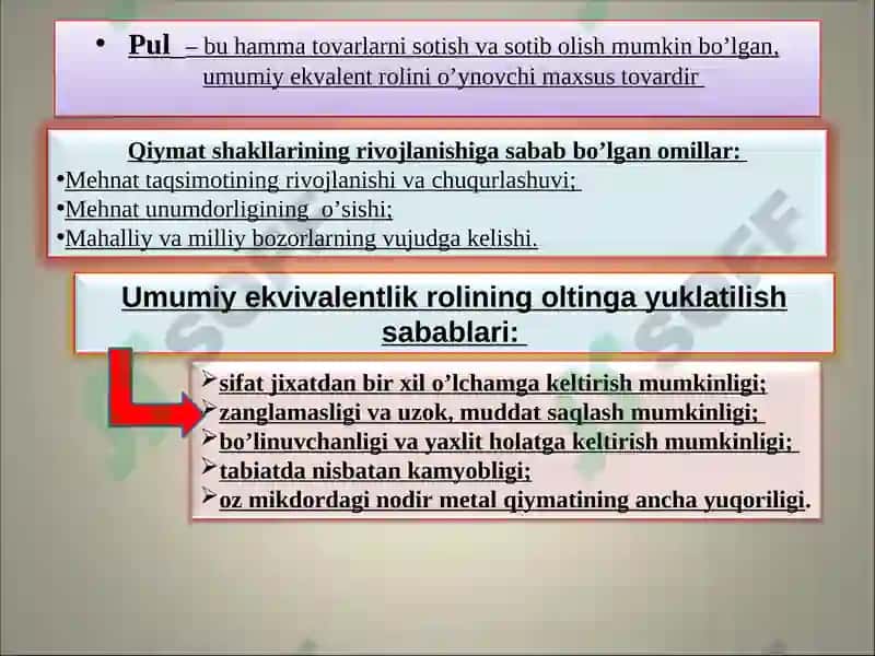 IQTISODIYOTDA TOVAR VA PUL 8