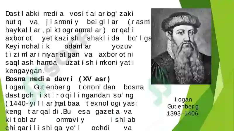 Media vositalarning rivojlanish tarixi 8