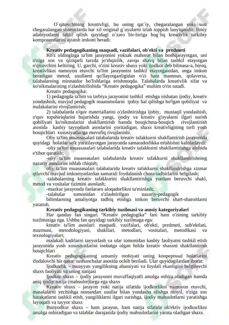 Kreativ pedagogika fanining umumiy asoslari 8