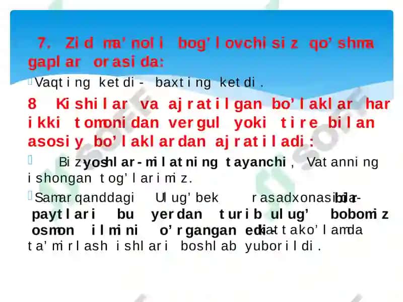 Tire va qo’shtirnoqning qo’lanishi 8