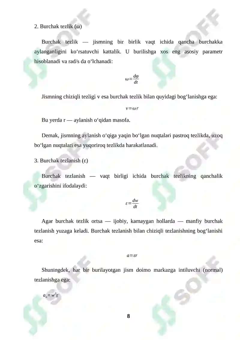 BURILISHGA DOIR MASALALAR kurs ishi 8