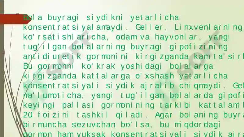 Bolalarda Buyrak, Siydik Yo’li, Siydik Pufagi va Siydik Chiqarish Kanali Anatoma – Fiziologik Xususiyatlari 8