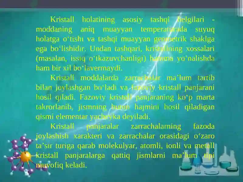Moddalarning AGREGAT holatlari 8