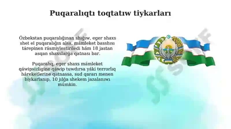 Ózbekstan Respublikasında shaxstıń konstituciyalıq huqıqıy jaǵdayı 8
