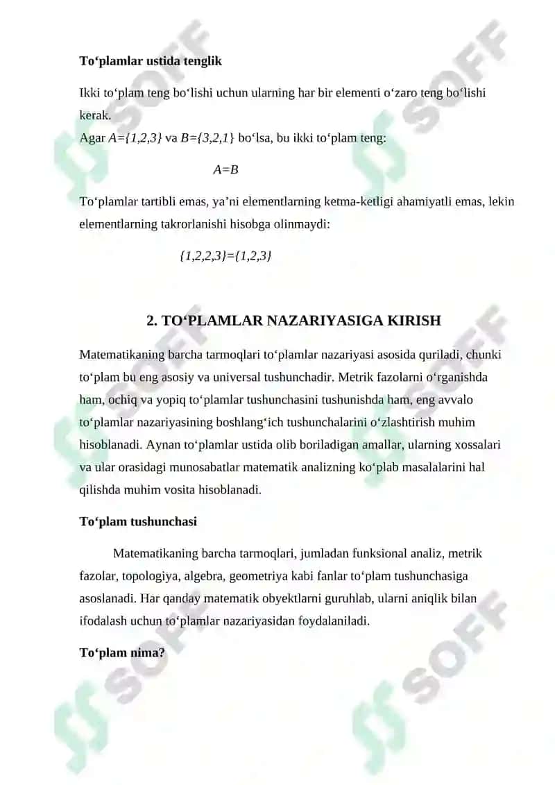 "To'plamlar ustida amallar" 8