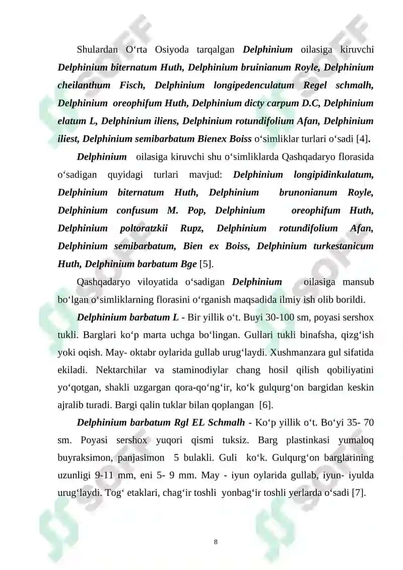 Delphinium semebarbatum o‘simligining kimyoviy tarkibi 8