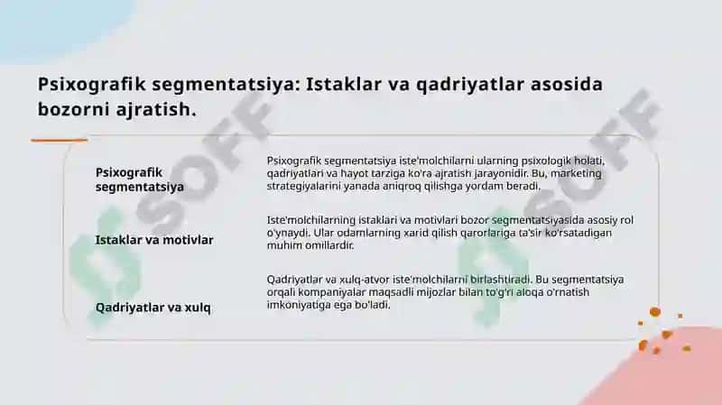 Bozor sigmentatsiyasi 8