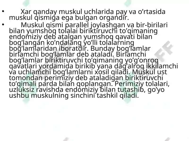 Muskullarning tuzilishi vafassiyasi 8
