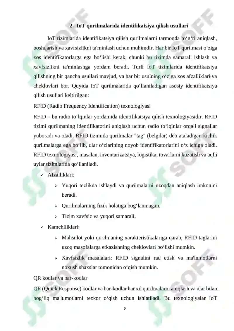 IoT qurilmalari va tarmoqlarida identifikatsiya qilish texnologiyalari 8