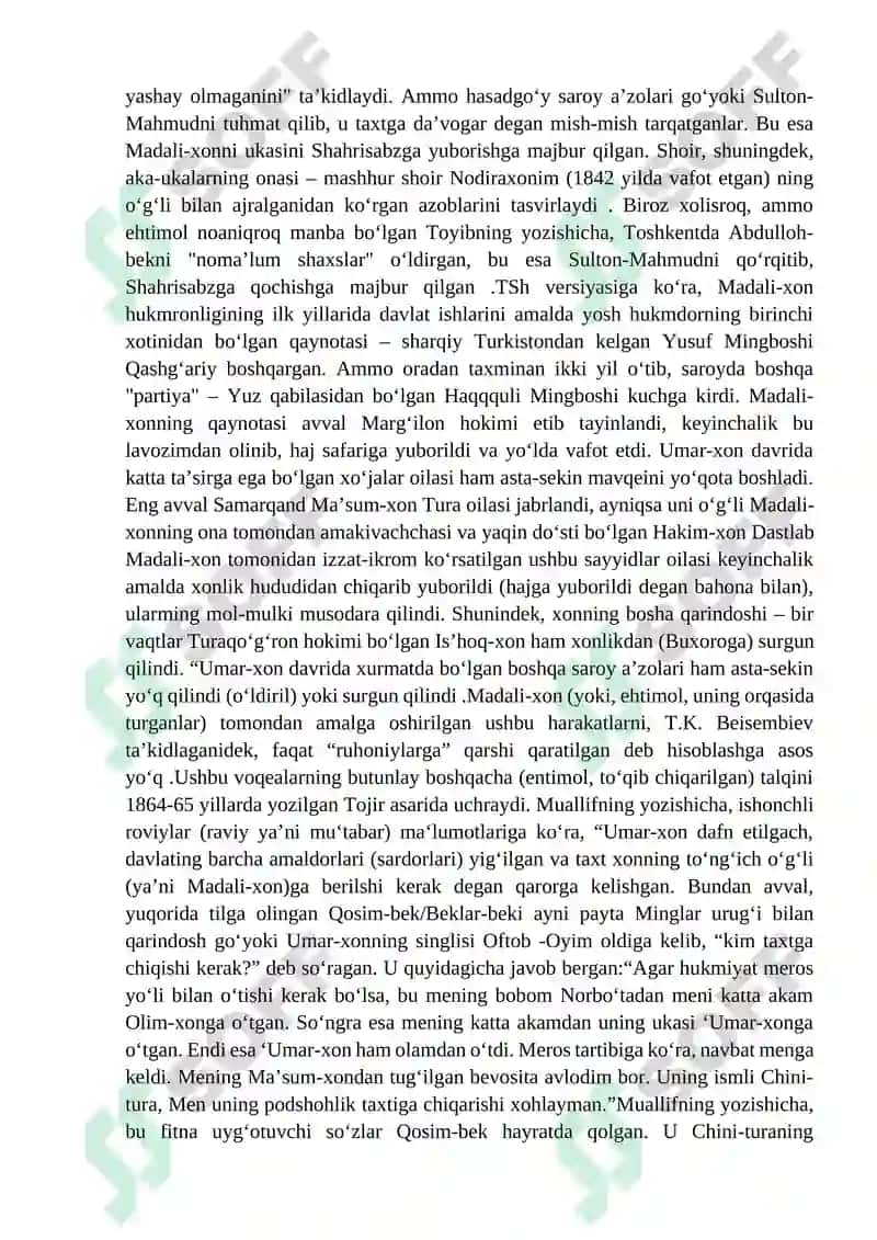 MUHAMMAD ALIXON VA UNING TARIXIY-SIYOSIY FAOLIYATI 8