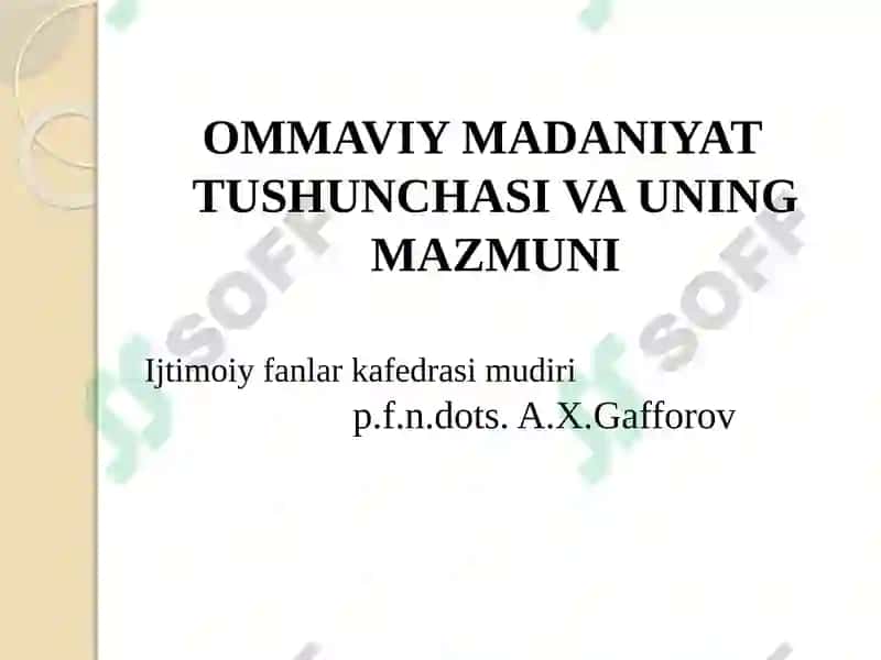 Ommaviy madaniyat va uning halokatli ta’siri 8