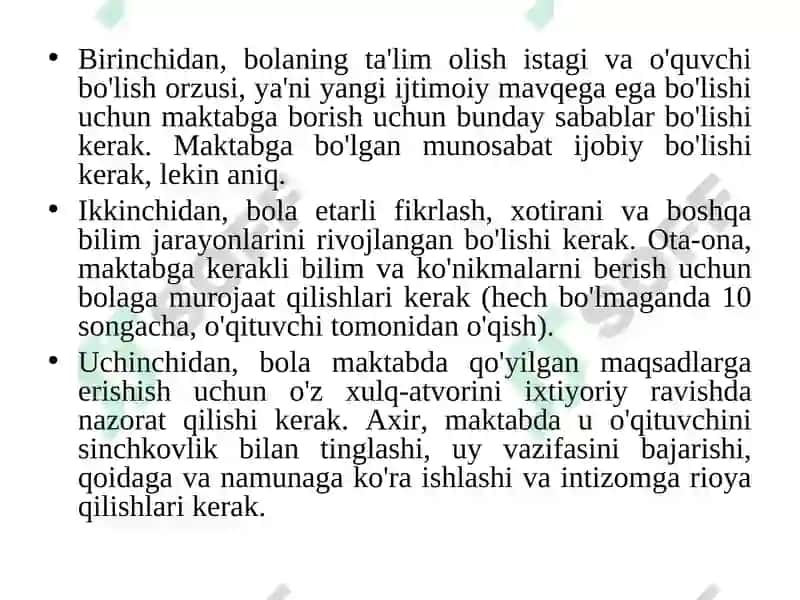 Bolalarning maktab ta’limiga tayyorlashda ijtimoiy-psixologik tayyorgarligi mavzusidagi TAQDIMOTI 8