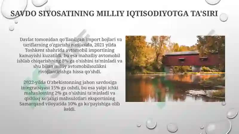 Xalqaro savdoda davlatning roli 8