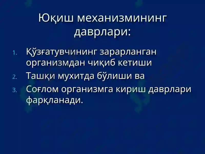Эпидемияга карши чора – тадбирлар тугрисида тушунча 8