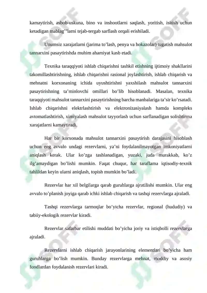 Ishlab chiqarish xarajatlari va ularni kamaytirish yo'llari 8