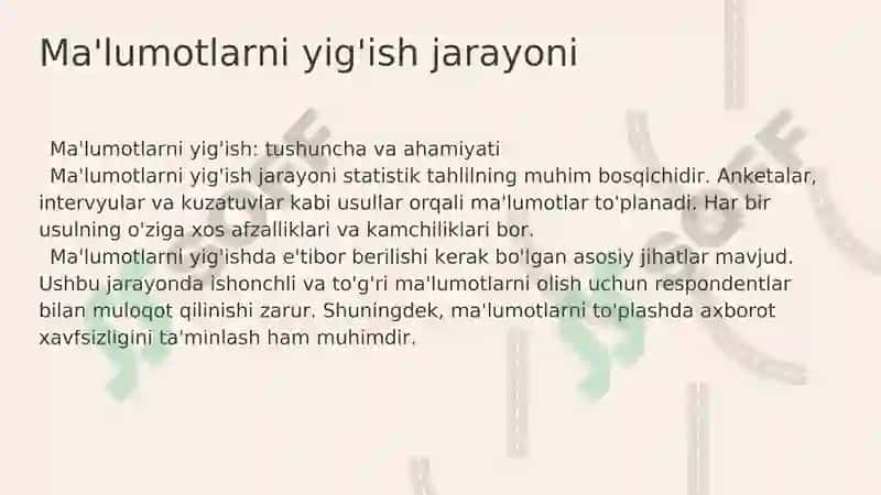 Statistik tahlil qilish vositasi 8