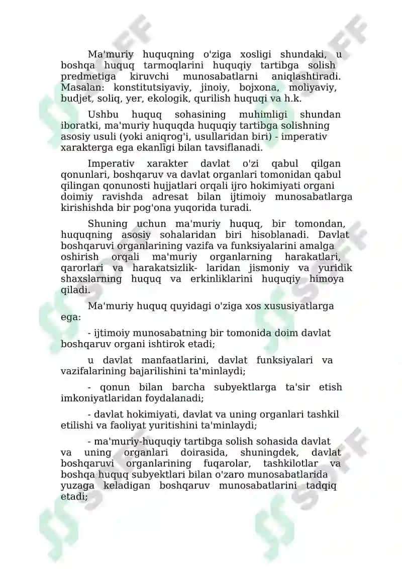 Zamonaviy Ma'muriy Huquqning Predmeti va Usuli 8