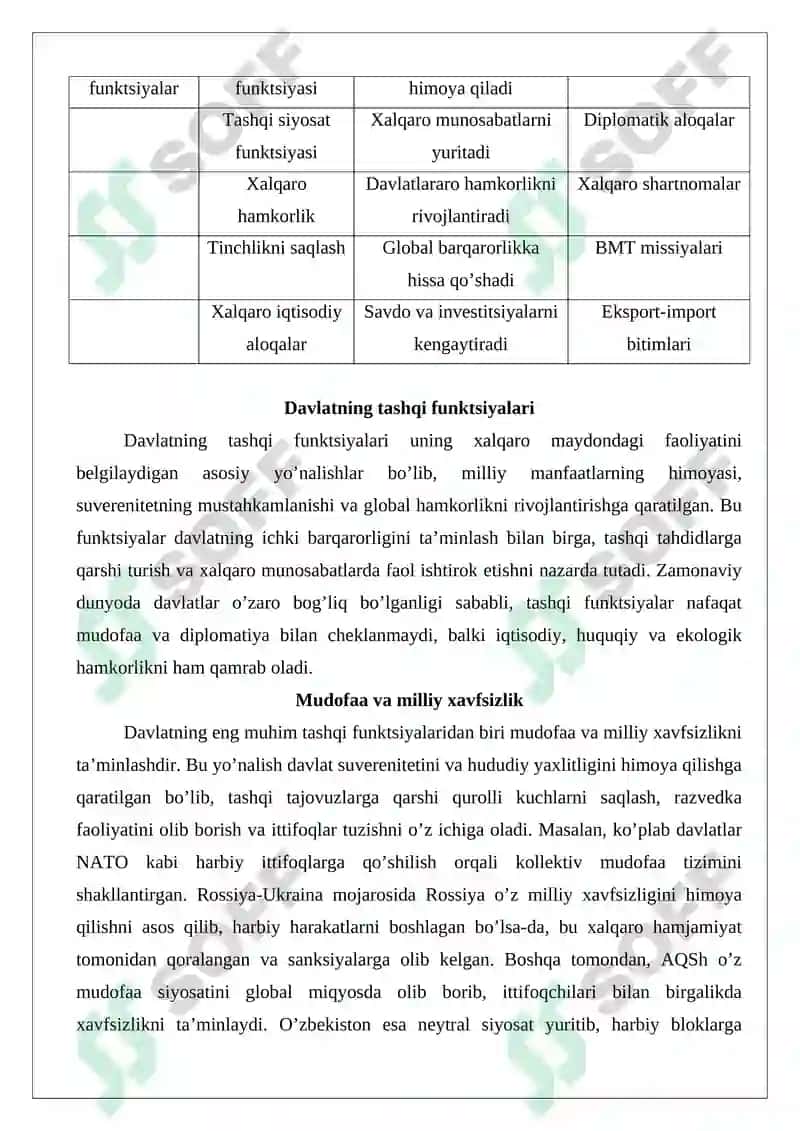 Davlatning ichki va tashqi funktsiyalari 8