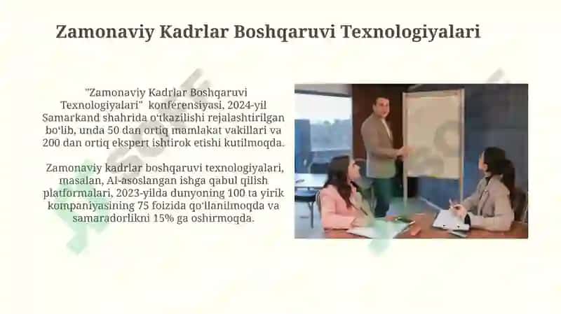 Kadrlar Siyosati va uni darajasini oshirish yo'llari 8