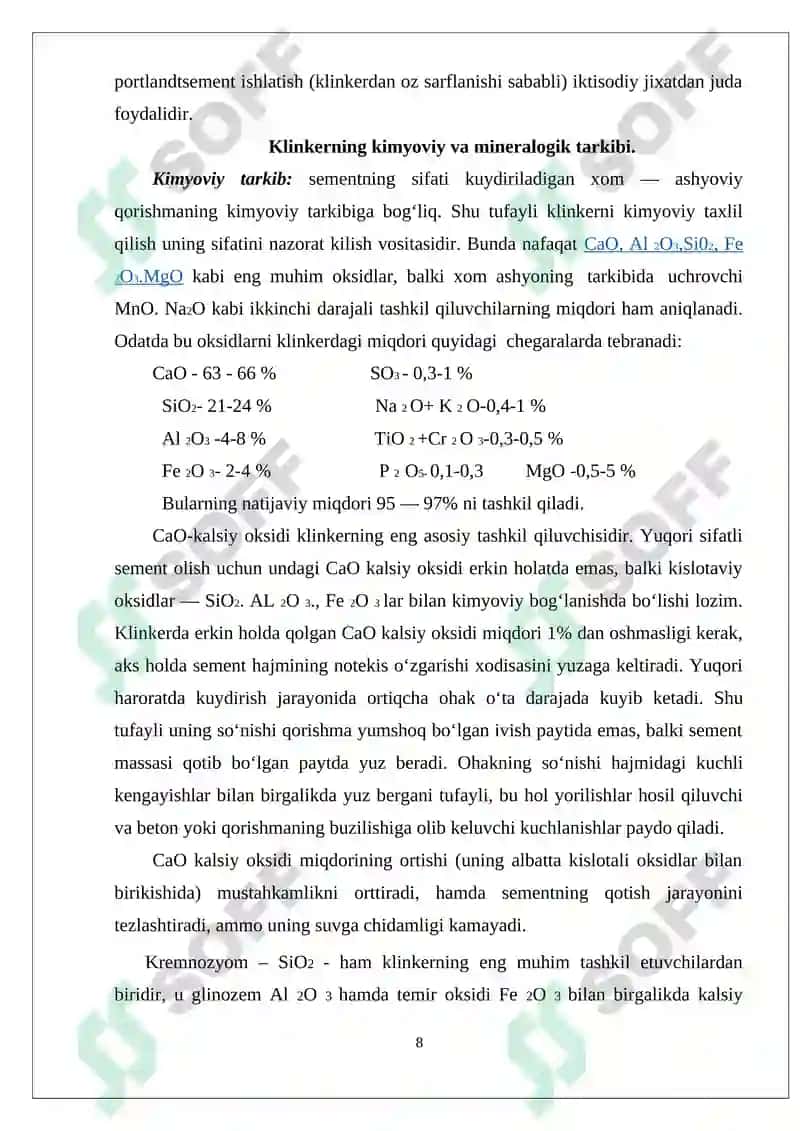 Shlakoportlandsement ishlab chiqarish texnologiyasi 8