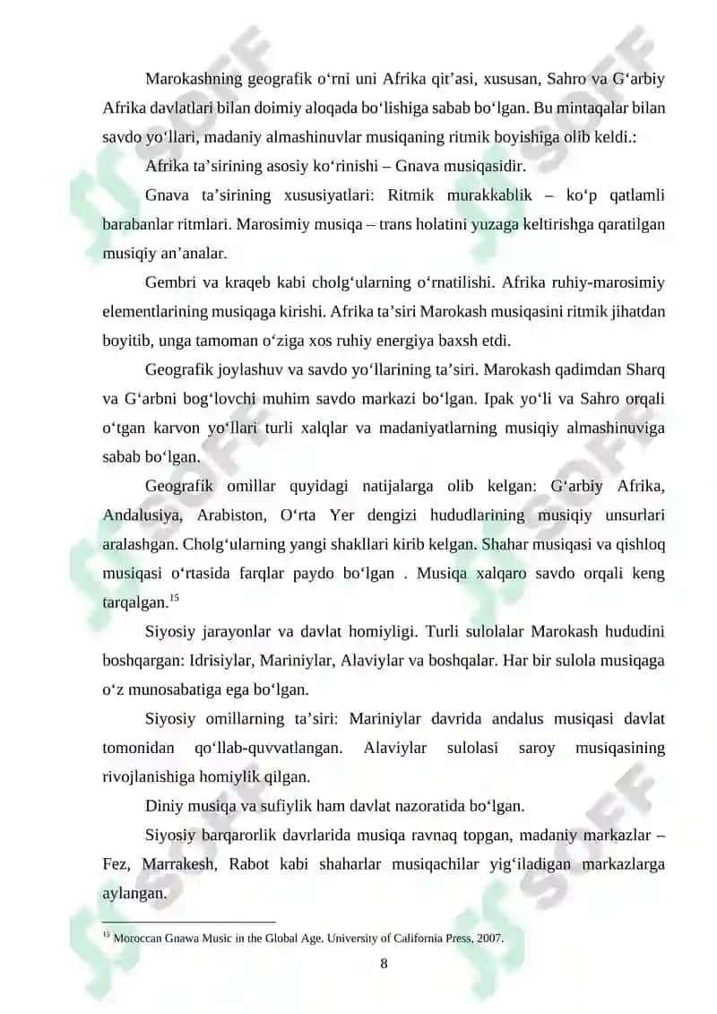 Marokash cholg‘u musiqasi 8